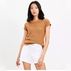 LOFT Chevron Pointelle Sweater Tee